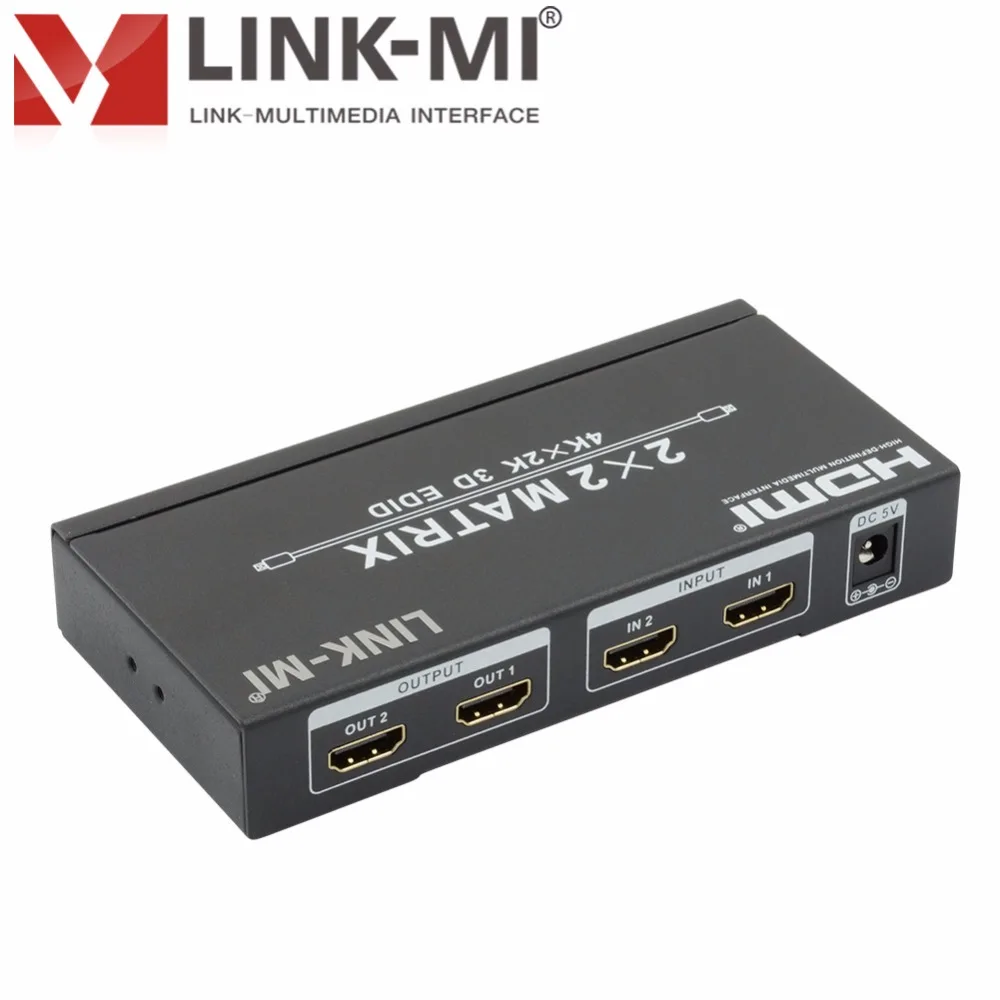 HDMI матрица 2x2 с EDID управлением до 4K2K/3D управление через селектор и пульт