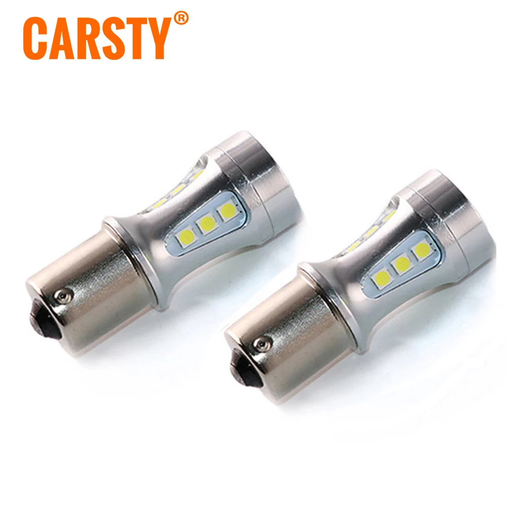 Carsty 2 шт. светодиодный P21W 3030 18SMD Ba15s 1156 Bay15d 1157 стоп сигнал задние фары