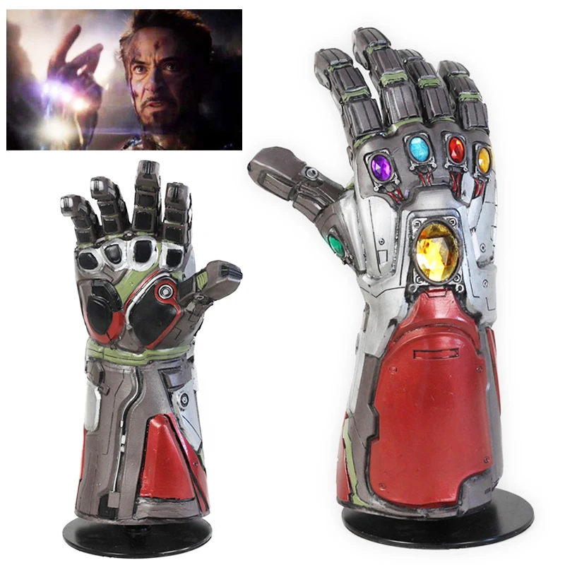 Мстители 4 Endgame танос Железный человек Халк Бесконечность рукавицы косплей перчатки Аксессуары Реквизит светящийся Железный человек Бесконечность рукавицы
