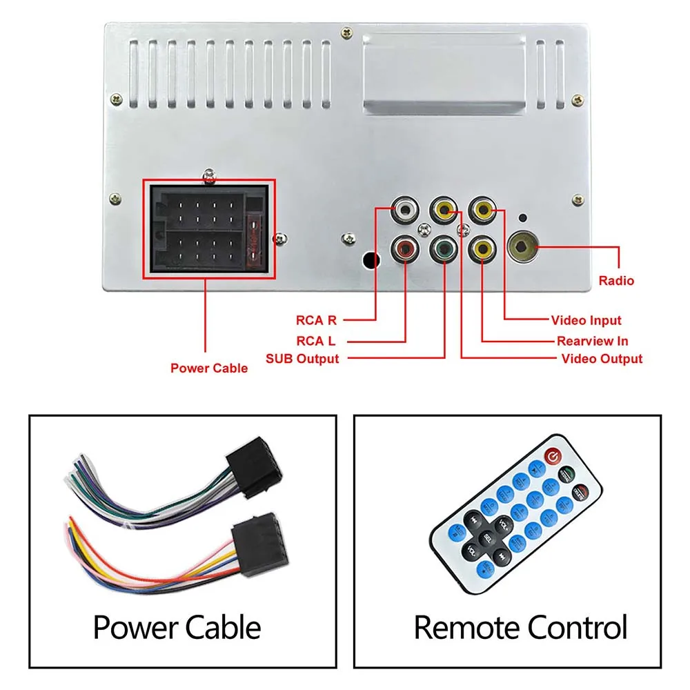 Автомобильный 7 дюймовый сенсорный экран 2DIN стерео только для телефона FM Bluetooth MP3