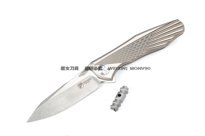 Высокое качество подшипника TC4 титановая ручка M390 лезвие нож охотничий кемпинг