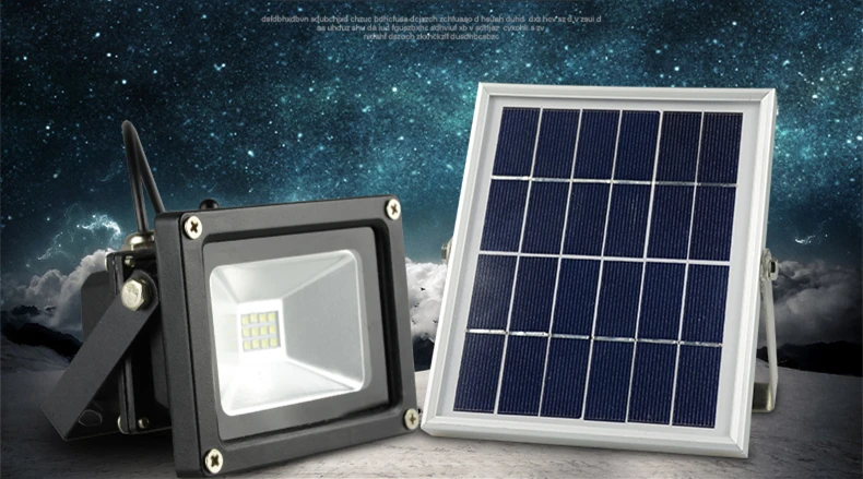 Уличный светодиодный прожектор на солнечной энергии 10 Вт провод 5 м + аккумулятор