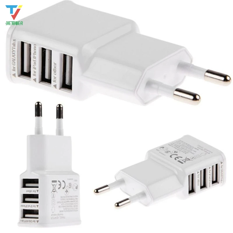 100 шт./лот EU Plug 1/2/3 порта USB настенное зарядное устройство адаптер для Iphone Samsung Android