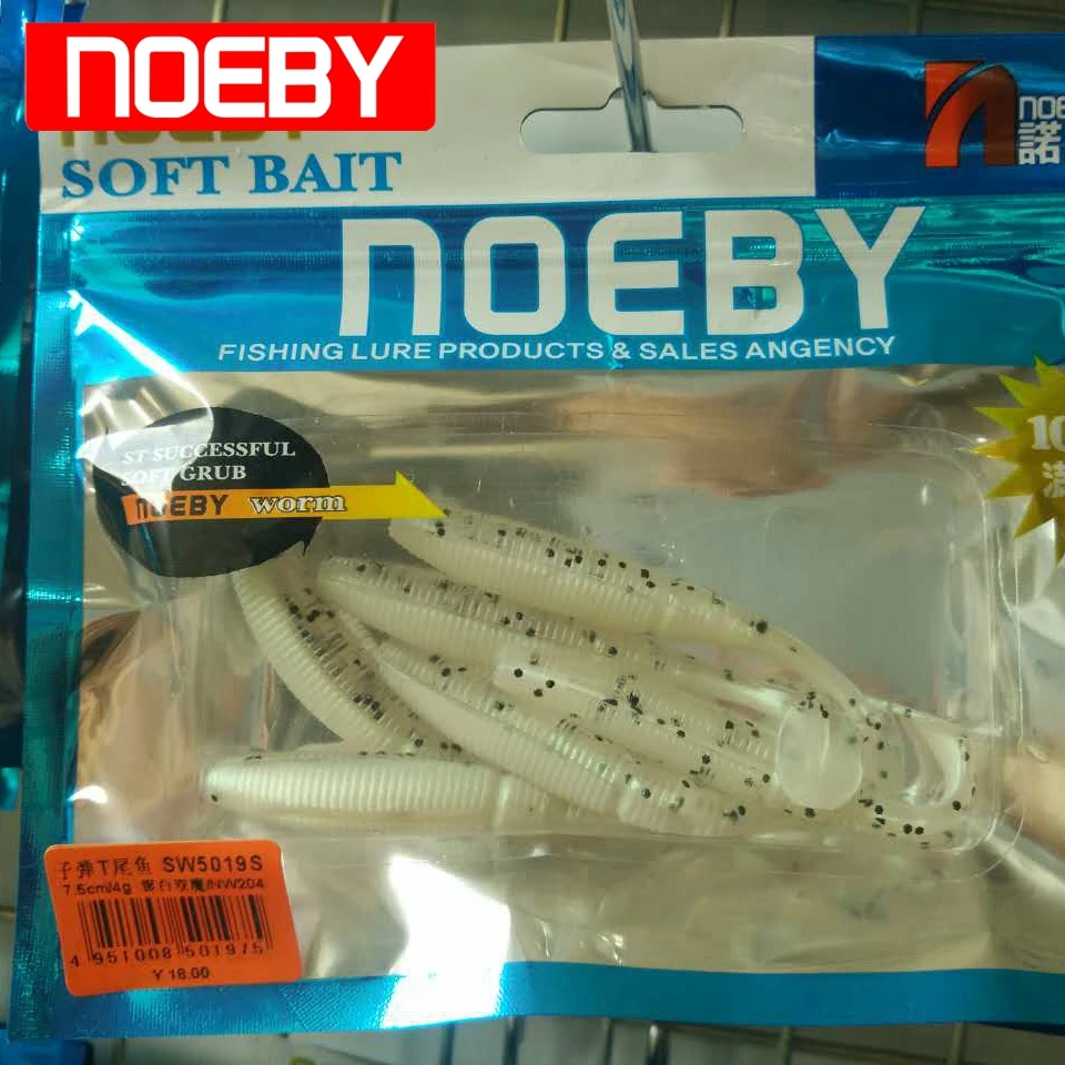 NOEBY 7 5 см/4 г Мягкая рыболовная приманка SW5019S пуля Одиночная Т-образный хвост
