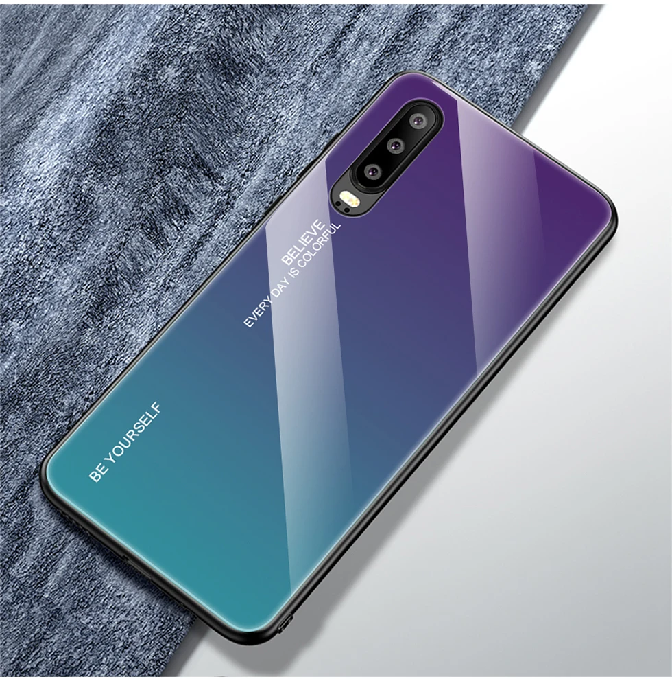 3D цветное закаленное стекло+ силиконовый чехол для huawei P20 P30 Pro Lite honor 9 Lite 10 P smart mate 10 20 Lite Pro Чехол для сотового телефона