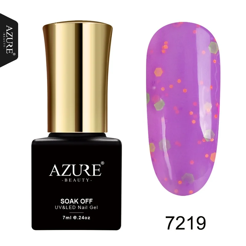 AZURE BEAUTY 7 мл сырный УФ гель лак для ногтей гель белый молочный Маникюр Полуперманентная эмаль замачиваемый лазурный гель лак клей для ногтей - Цвет: 7219