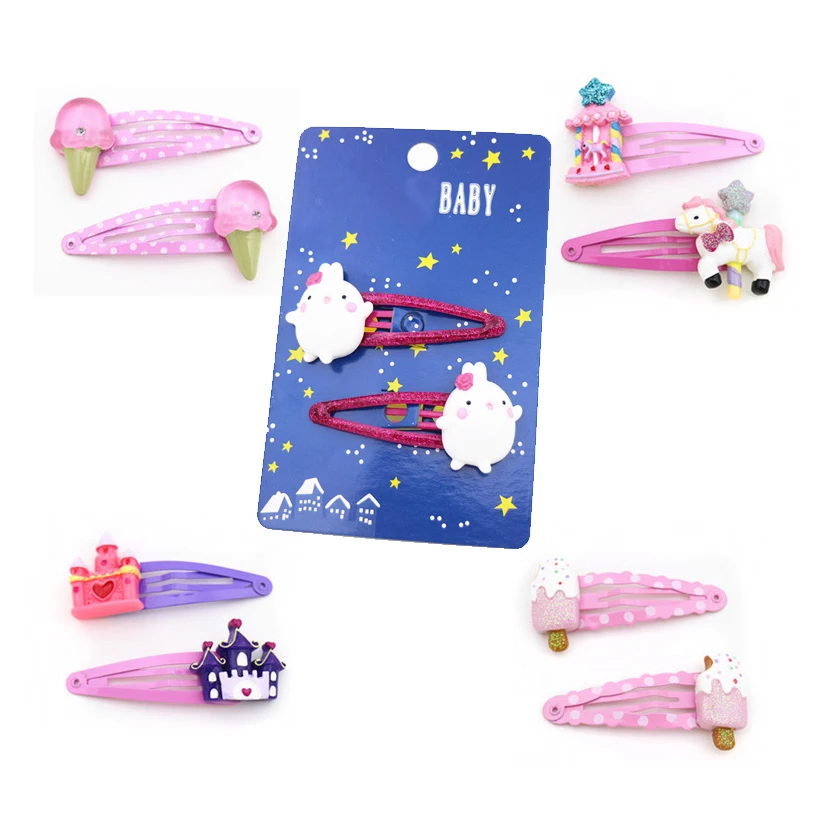 5cmBB clip bangs ice cream carousel princess hairpin jewelry children girl baby hair accessories holiday gift headdress | Детская одежда