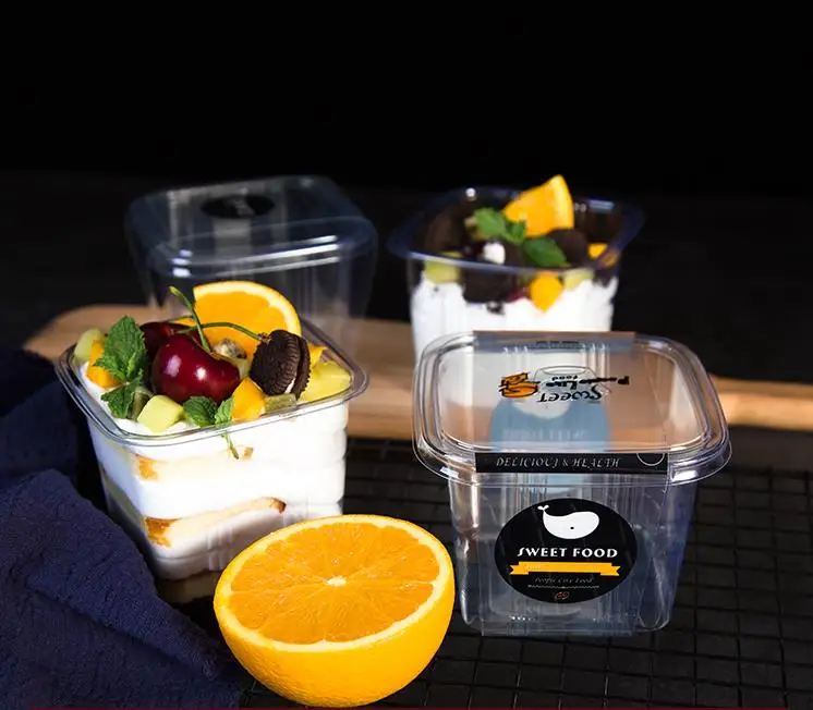

Baking package transparent plastic box dessert preservation fruit cake ice cream box disposable Tiramisu box
