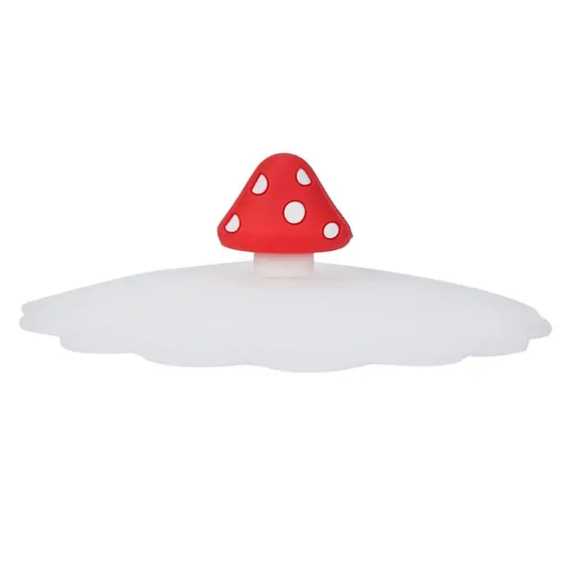 D Red Mushroom Милая Силиконовая Термостойкая Пыленепроницаемая герметичная многоразовая Крышка для чайных чашек, универсальная крышка для чаши, пищевая крышка - Цвет: D Red Mushroom