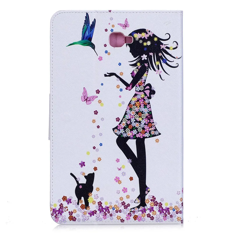 Кожаный чехол Wekays для samsung Tab A6 10,1 T580 с мультяшным котом для samsung Galaxy Tab A 6 10,1 T585 T580 SM-T585 чехол s