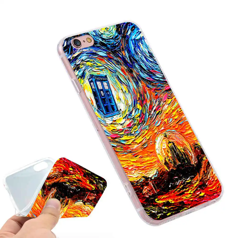 Забавный чехол Ван Гога с рисунком маслом для iPhone X 5 S 5S XR XS Max 6 6S 7 8 Plus мягкий