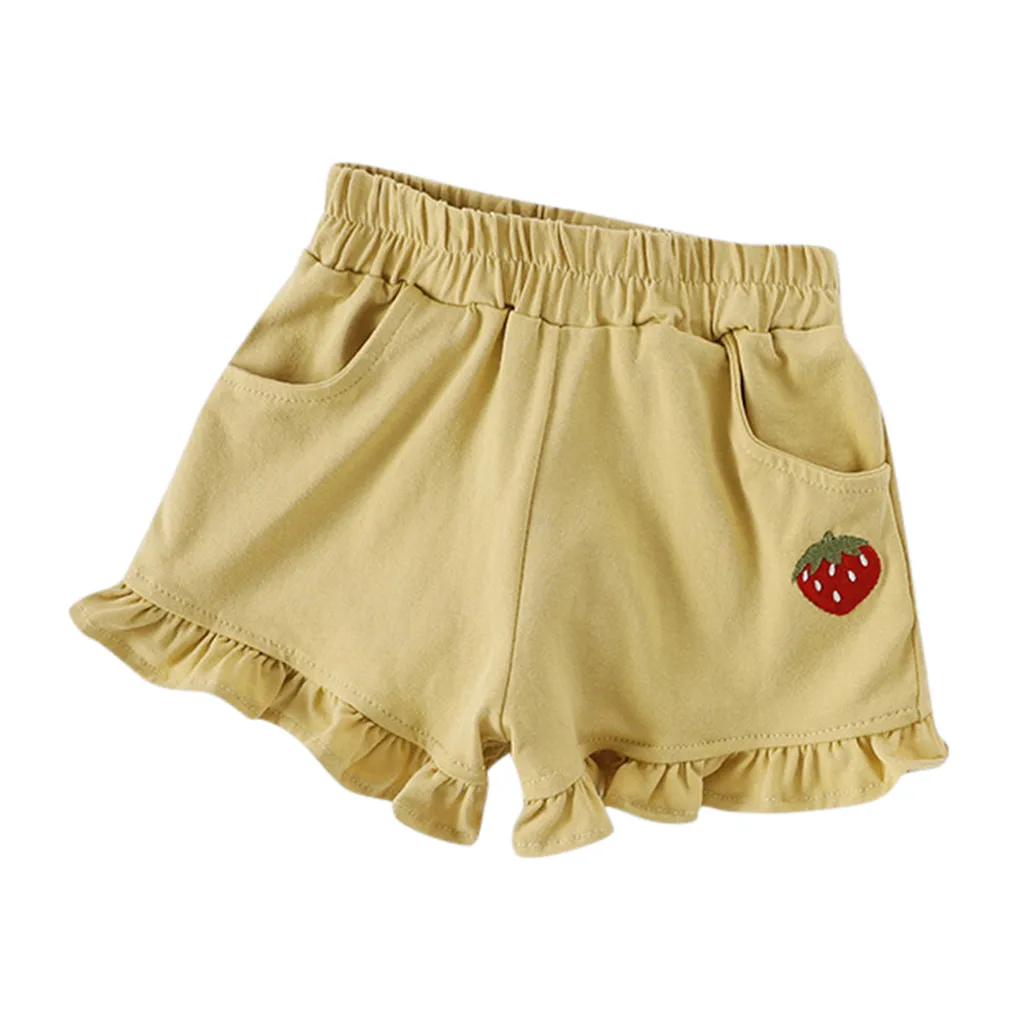 Цвет: желтый New Summer Girl Shorts Kids Skirts Shorts Ruffles Bowknot strawberry Children Shorts Fashion Girls Clothing - Цвет: Цвет: желтый
