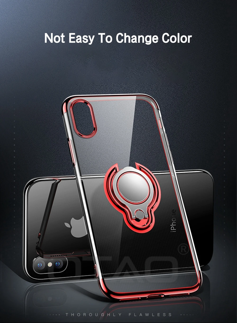 OTAO ультра тонкий прозрачный чехол для телефона для iPhone XS MAX XR X 8 7 6 6S Plus автомобильный Магнитный чехол s чехол с держателем-кольцом для пальца Coque