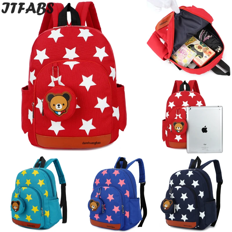 

Stars Printing Nylon Children Backpacks Kids Kindergarten School Bags Backpacks Baby Boys Girls Nursery Toddler Cute Rucksack