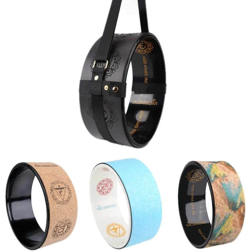 

Cork TPE Yoga Wheel Yoga Circle Stretch Exercise Auxiliary Home Equipment Laser Engraving Round Exercise Wheel Pilates Circle