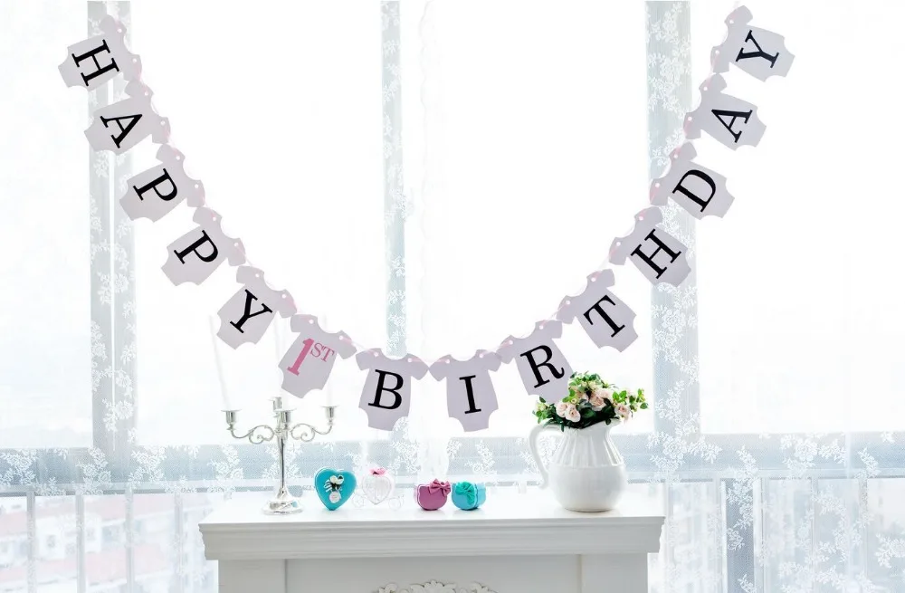1 X баннер на 1-й день рождения ребенка гирлянда с указанием украшения для