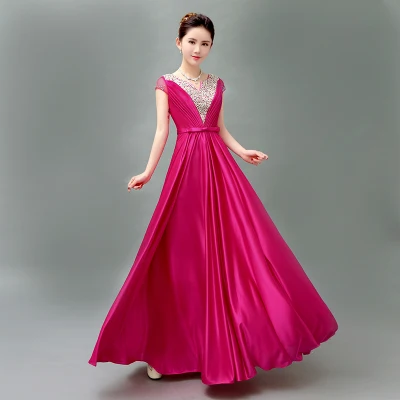 Rose QLY5189Z# Pruple красное, синее, фиолетовое кружевное платье для приема toastery костюм для хора Длинные свадебные платья - Цвет: Rose