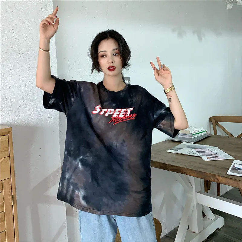 Женская свободная футболка с коротким рукавом повседневные футболки радужными