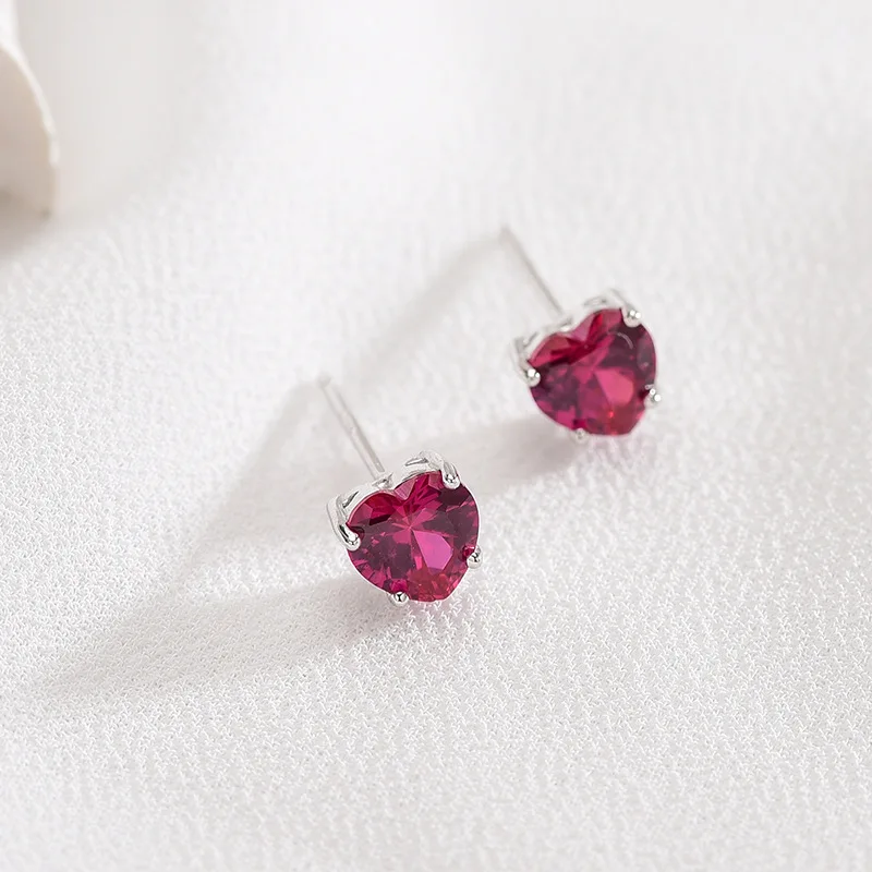 Hot Sale Heart 925 Sterling Silver Stud Earrings For Women Men Girls Female Romantic Zircon gifts dropshipping 2019 | Украшения и