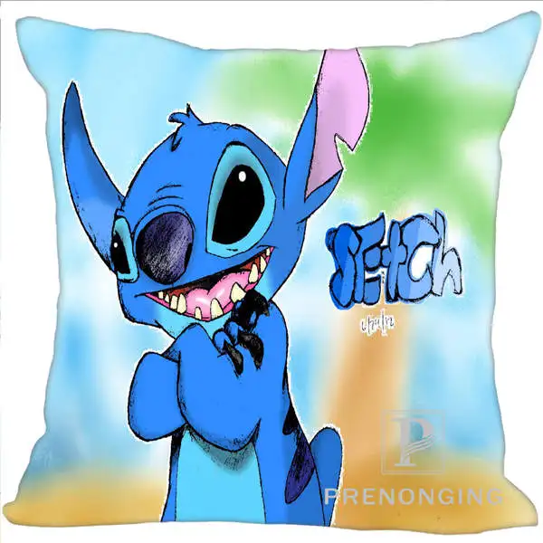 Pillowcase Заказная наволочка Обложка тематика «Лило и Стич»@ 01 квадратная Подушка на молнии Обложка печать(с одной стороны)#180117-139 - Color: Pillowcase