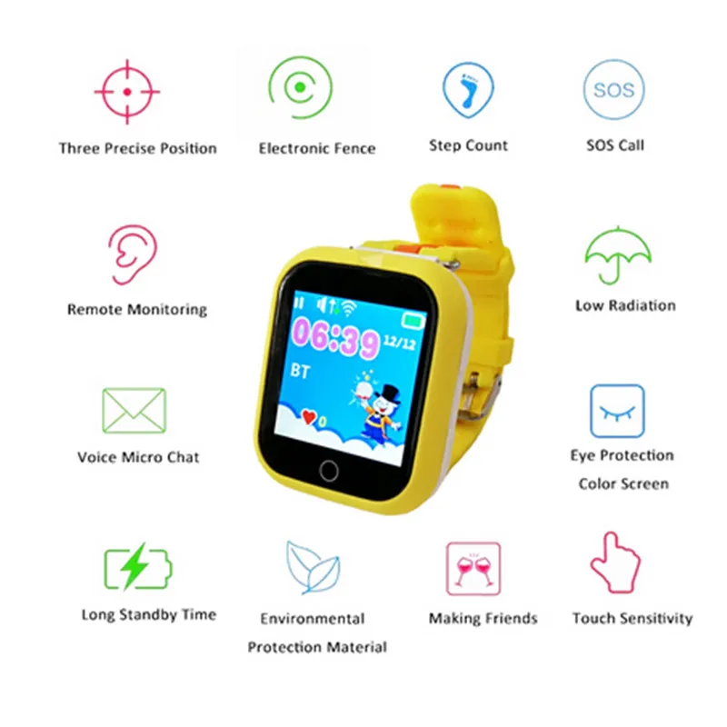 Смарт часы детские наручные Q750 Поддержка 2G SIM TF карты для Android телефон дети Bluetooth gps