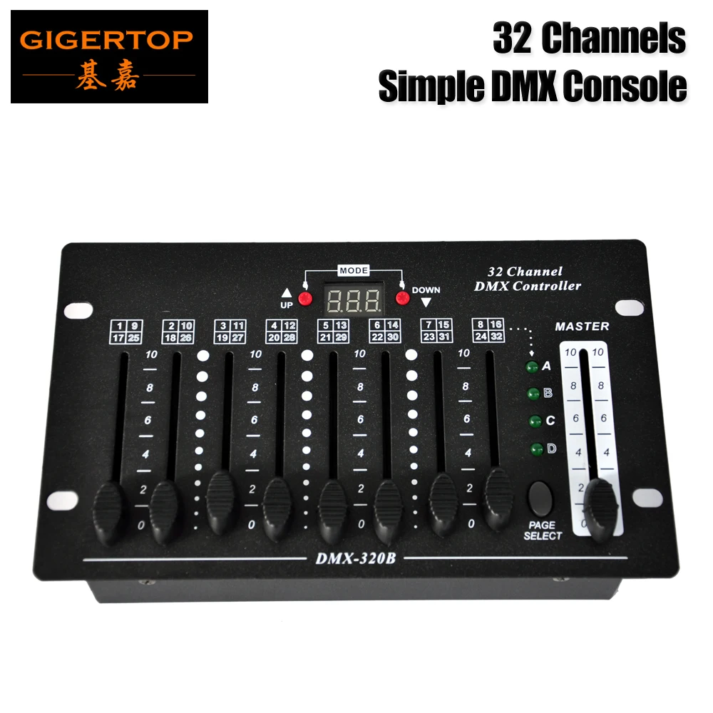 Контроллер DMX Gigertop 1351 32 канала светодиодный фейдер цифровой дисплей батарея