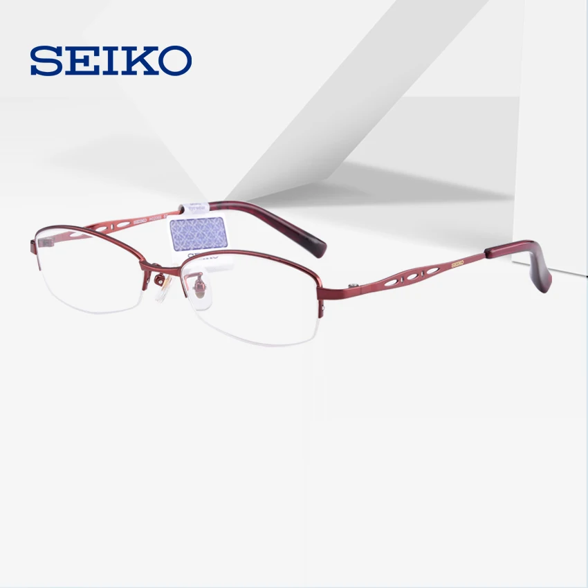 Оправа для очков SEIKO женская из титана оптическая небольшая винно | Женские очки кадры -4000029502711