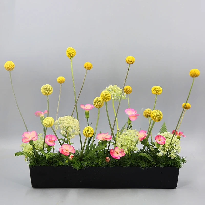 Японский учебный цветочный горшок Ikebana чистый прямоугольник пластиковый ваза