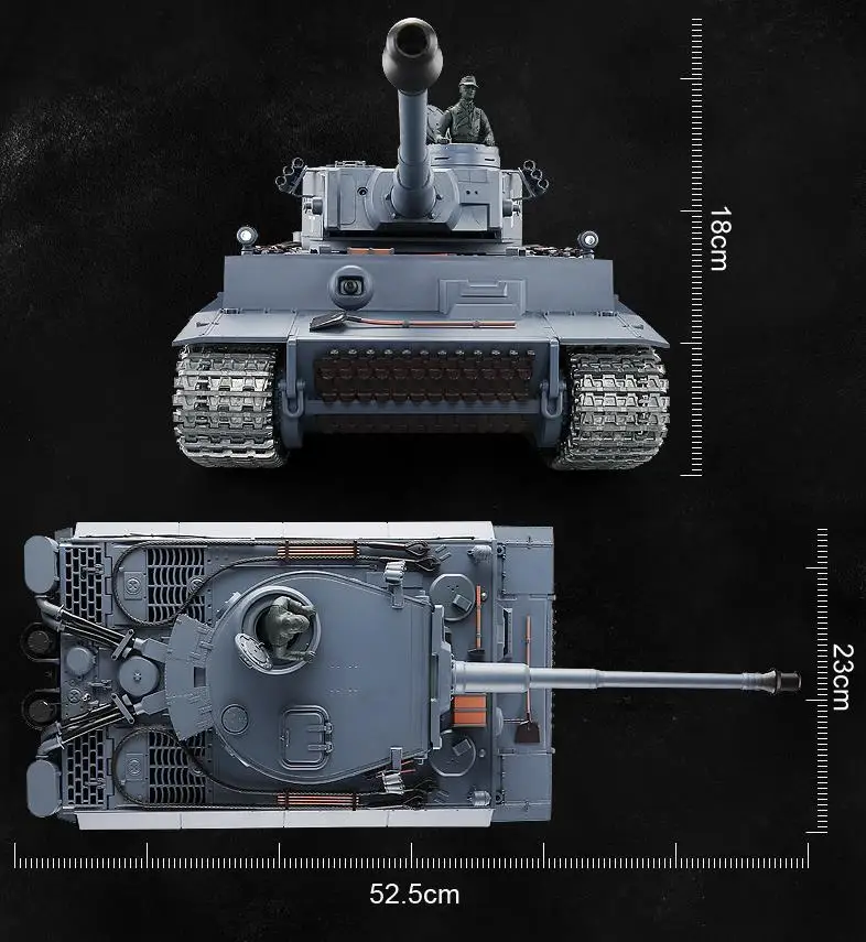 Радиоуправляемый 1:16 масштаб 2,4 ГГц немецкий боевой танк Tiger I RC боевой танк дым и звук(металлическая шестерня и треки