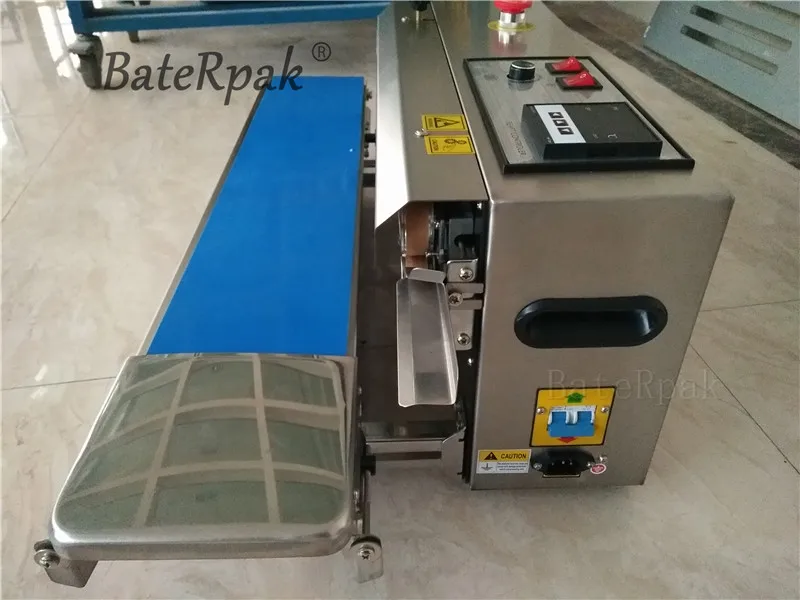 SF-150 BateRpak горизонтальная непрерывная машина для запечатывания пленки, ленточный герметик, машина для термозапечатывания из нержавеющей стали 110 В/220 В