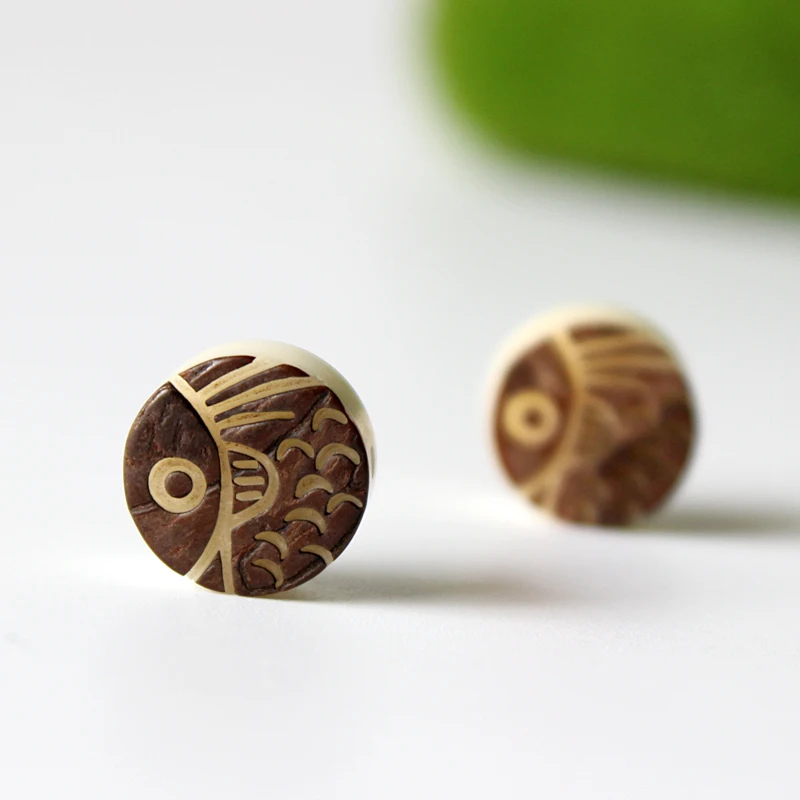 Оптовая продажа резных бусин Tagua Nut для изготовления ювелирных изделий восточные