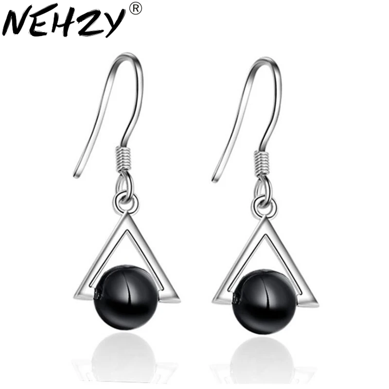 

NEHZY S925 новые треугольные серьги с изображением богини, темпераментные длинные серебряные женские серьги, классические ретро