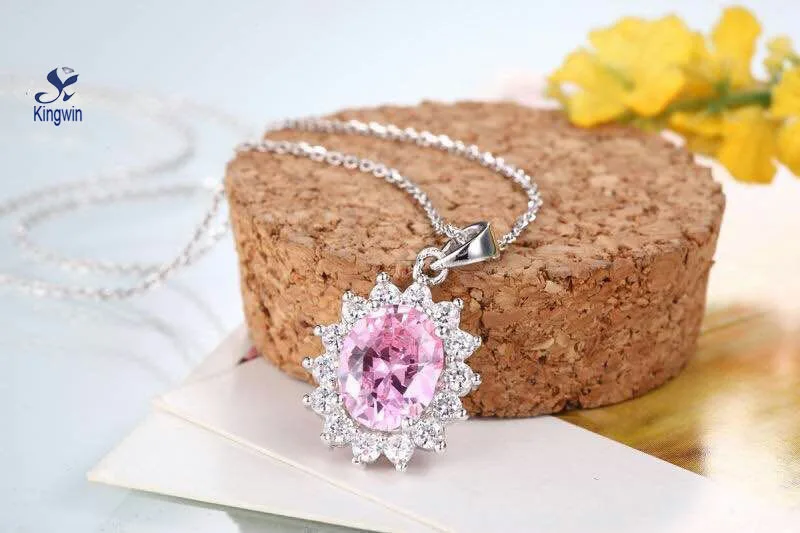 Александрит цвет ожерелье День рождения прекрасный 925 Серебро кулон родиевое