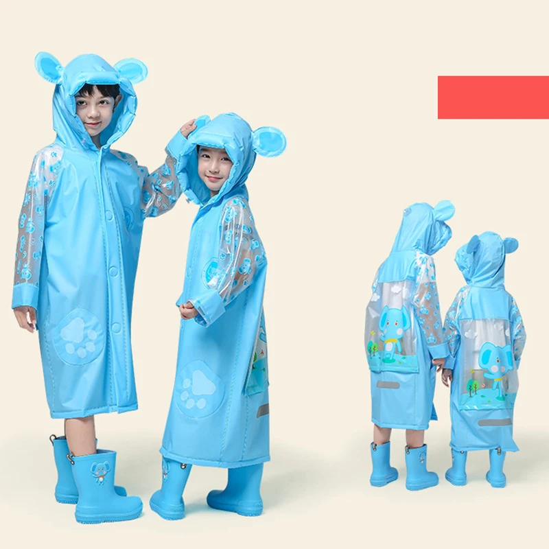 elephant Стильный плащ с героями мультфильмов для девочек и мальчиков, детская одежда для дождливой погоды, милое дождевое пальто, дождевые инструменты для детей YY082 - Цвет: elephant