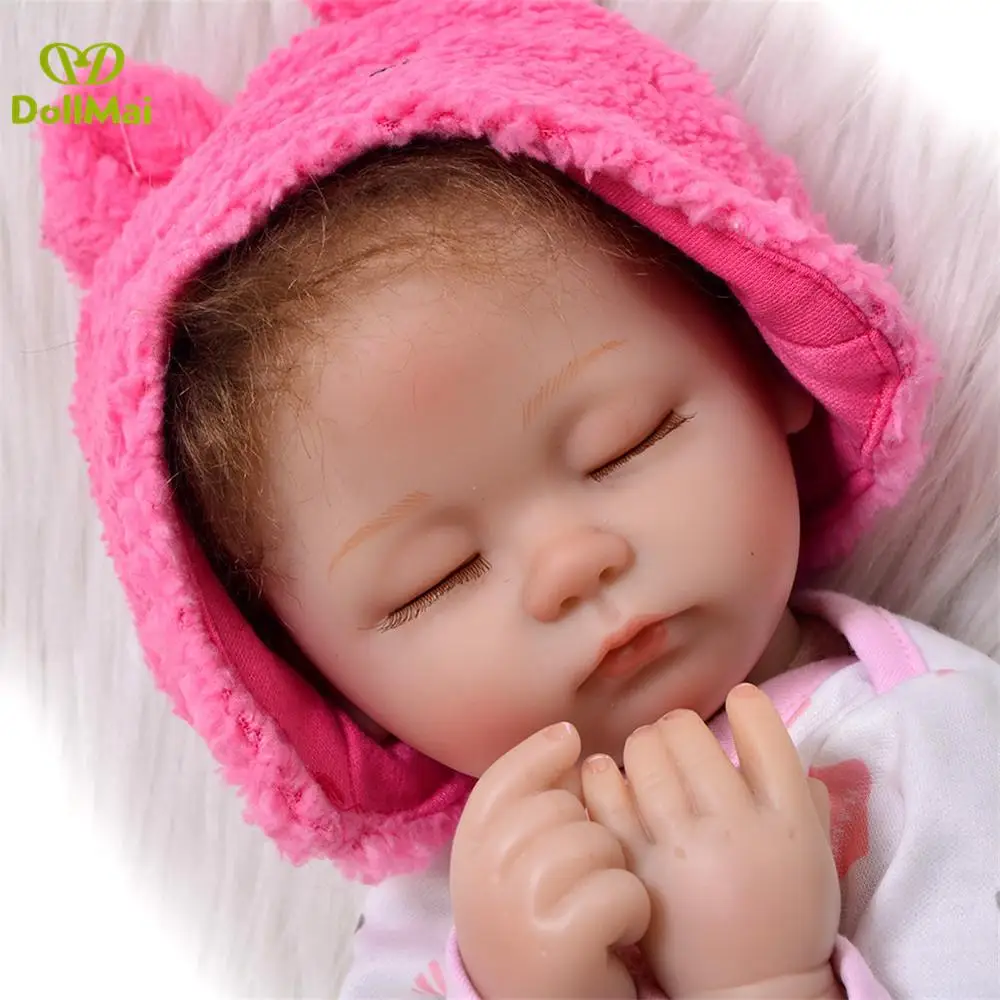 DollMai 16 дюймов 40 см bebes reborn хлопок тело силиконовые конечности куклы Розовая звезда