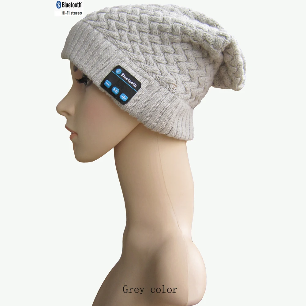 Вязаная шапка с меховой шар и smart bluetooth шапочка наушниками |