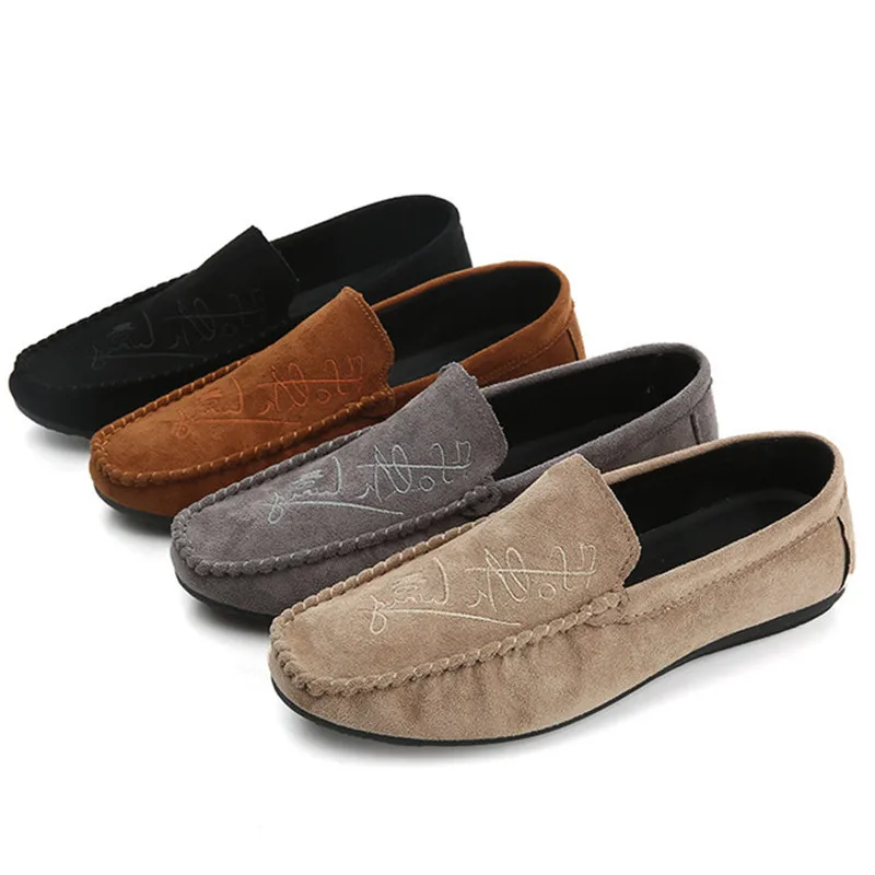 

Spring Summer NEW Men's Loafers Comfortable Flat Casual Shoes Men Breathable Slip-On Soft Leather Driving Shoes Moccasins 2019