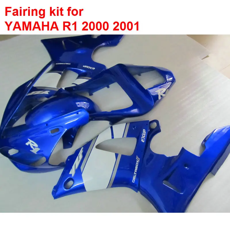 Комплект обтекателей для мотоцикла Yamaha YZF R1 00 01 синий белый YZFR1 2000 2001 BA44 |