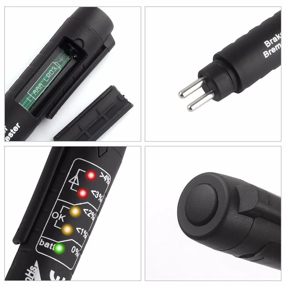 

Brake Fluid Liquid Tester Car Brake Liquid Digital Tester For DOT3/DOT4 Automotive Testing 5 LED Car Diagnostic Indicator Pen