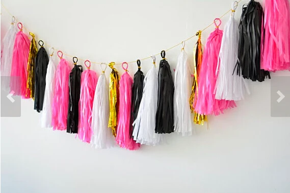 20 шт. смешанные черные ярко-розовые золотые белые салфетки бумажные кисточки