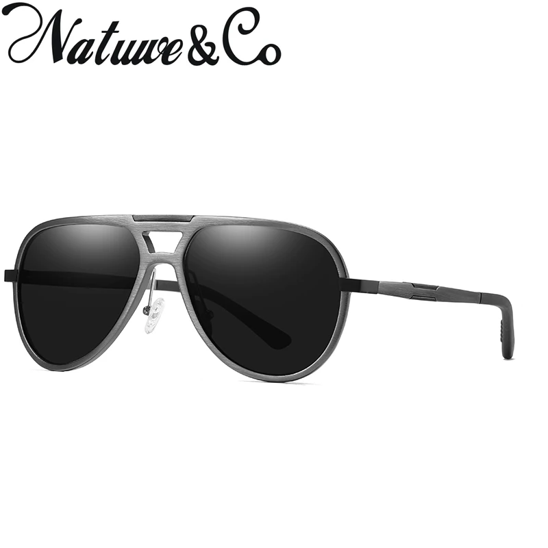 Gun Grey Natuwe& Co модные классические поляризационные солнцезащитные очки для мужчин и женщин, ретро очки UV400 60-52-17-140 мм - Цвет линз: Gun Grey
