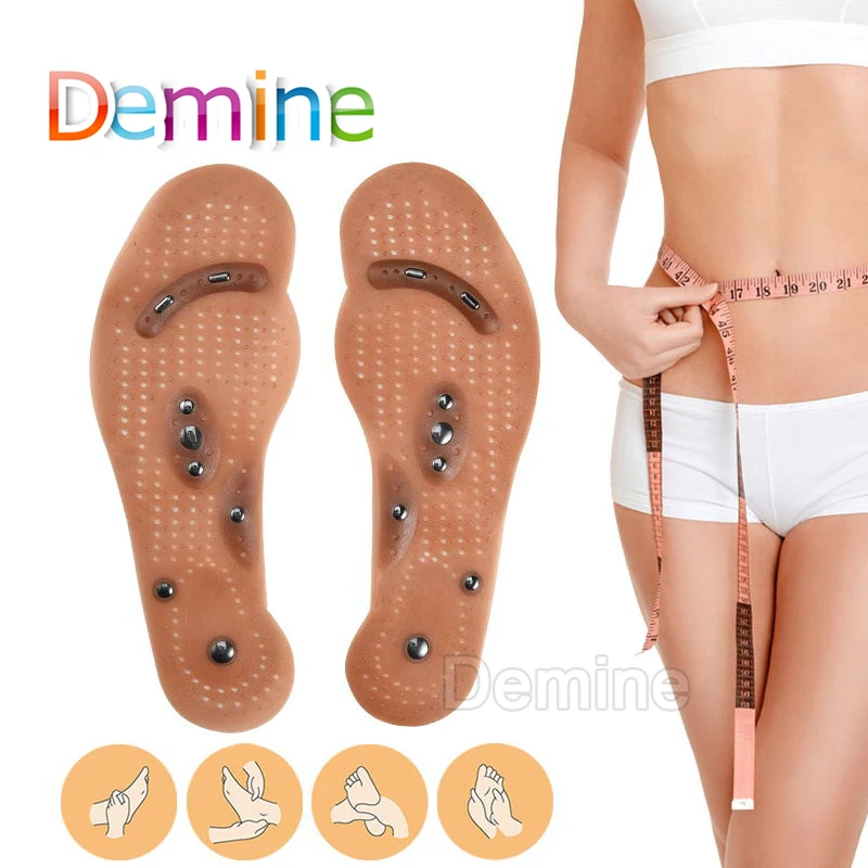 Магнитные массажные стельки унисекс для женщин и мужчин акупрессурные похудения