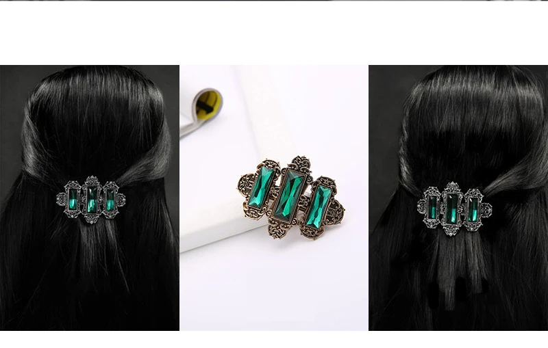 New European and American Gothic Diamond Hair Clips Crystal Diamond Transparent Hair Accessories bohemian vampirina hair bow
