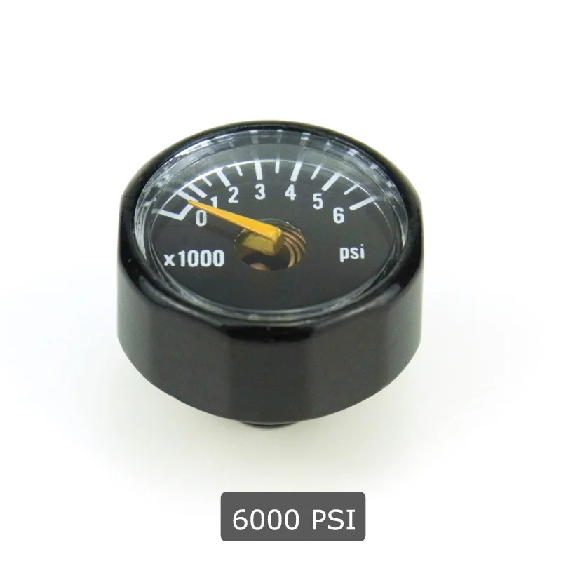Пейнтбол Acessórios PCP воздуха пистолет страйкбол Мини манометр 300PSI& 1500PSI& 3000PSI& 5000PSI& 6000PSI 1/8NPT(черный - Цвет: 6000PSI