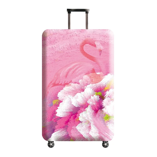 Flamingo HMUNII художественный узор чехол для чемодана эластичные защитные чехлы аксессуары для путешествий Чехол для тележки от пыли для 18-32 дюймов - Цвет: Flamingo