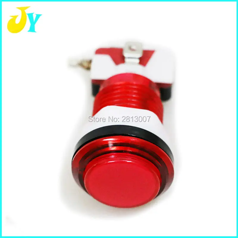 Бесплатная доставка 10 шт./лот 33 мм прозрачная подсветка аркадная Кнопка 12 в