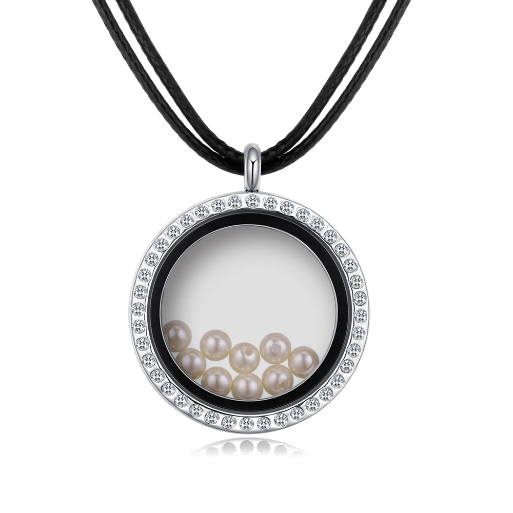 TrinketSea Trendy Crystal Locket Pendants &amp Necklaces For Women Rope Chain Magnet Round Choker Fashion Jewelry | Украшения и