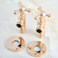 2pcs new gold color brass single handle bathroom angle stop valve 12 male x 12 male thread bathroom accessory mav015