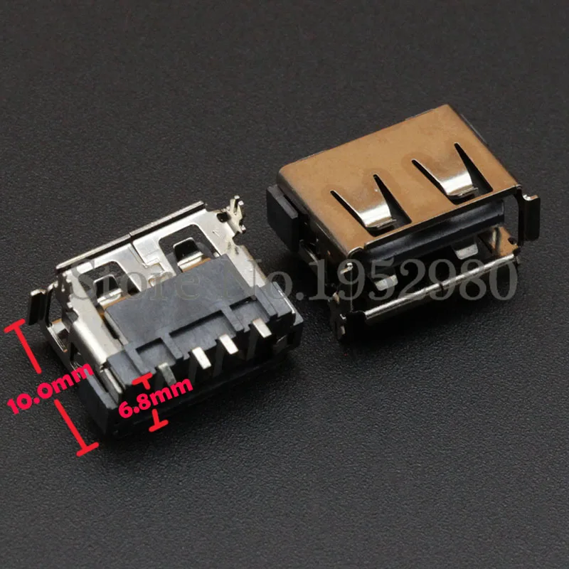 10 шт. разъем USB 2 0 Гнездо SMT передняя фута с полями мм высокий 4 контакта для