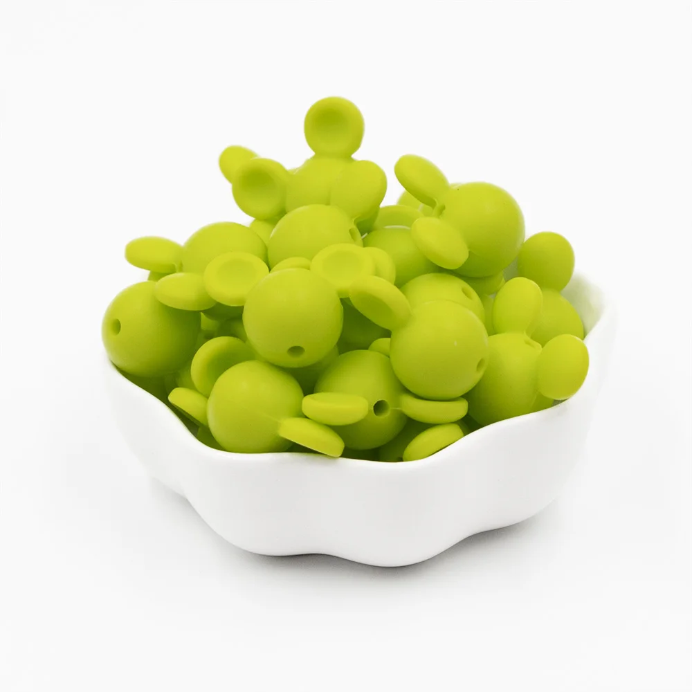 25 шт. Микки силиконовый бисер ребенок Прорезывание Зубов Бусины Perle Силиконовые